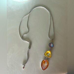Orange, yellow & purple Touchstone Necklace